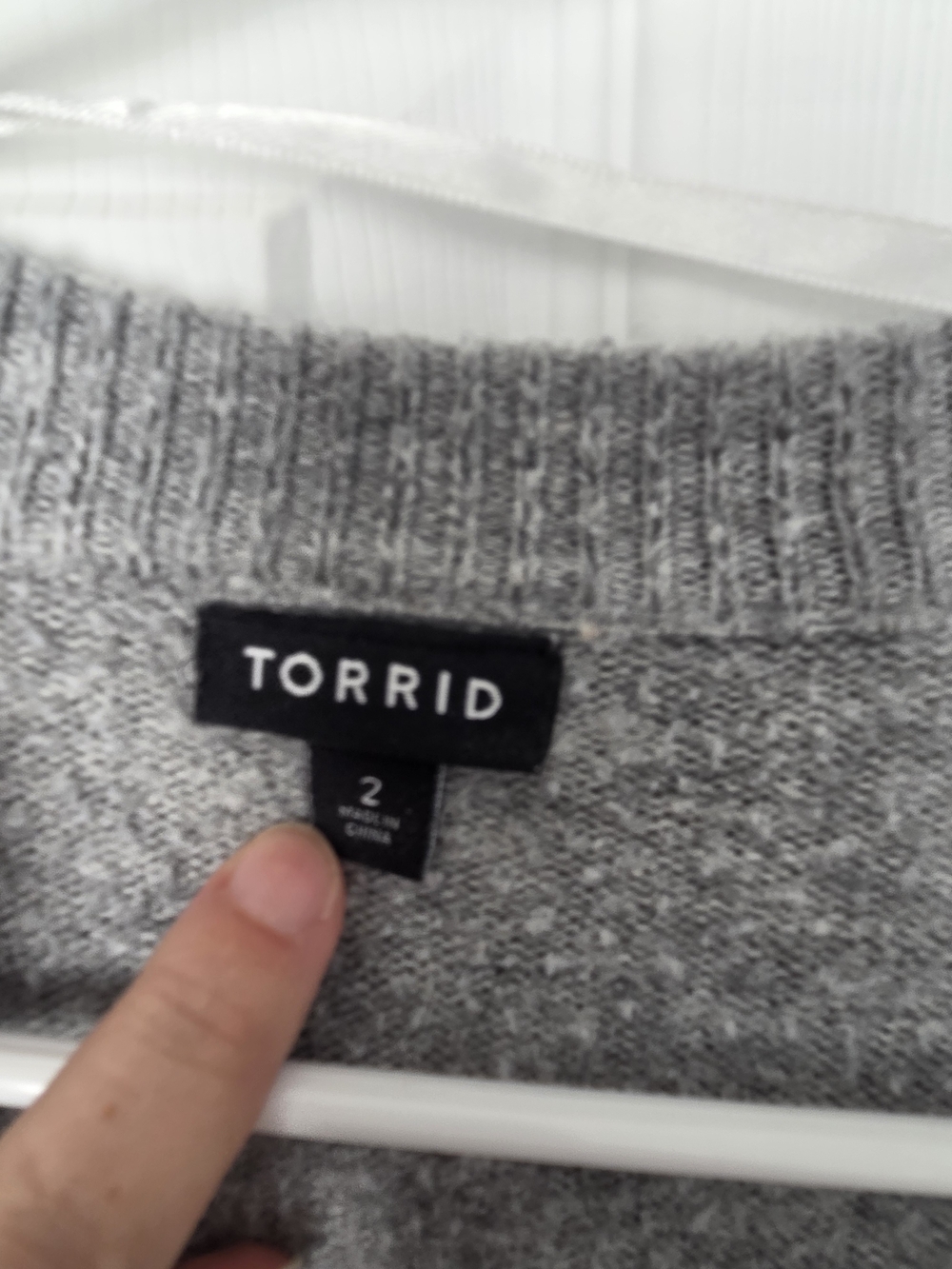 torrid Gray Ribbed Crewneck Sweater